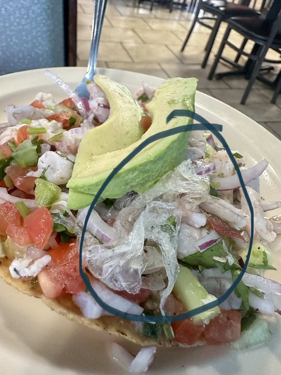 Tostada de Ceviche de Camarón